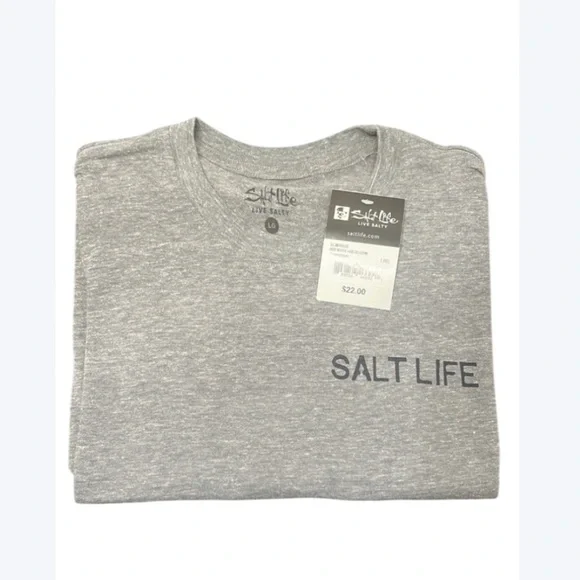 Salt Life Gray Graphic Tee Men’s Large | Beach Fishing Shirt NWT - Picture 1 of 4